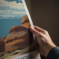 KINGS CANYON Poster - Australia Travel Art - Dramatic Desert Landscape Wall Decor