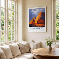 Kings Canyon Poster - Australia Travel Art - Massive Desert Formations Home Decor