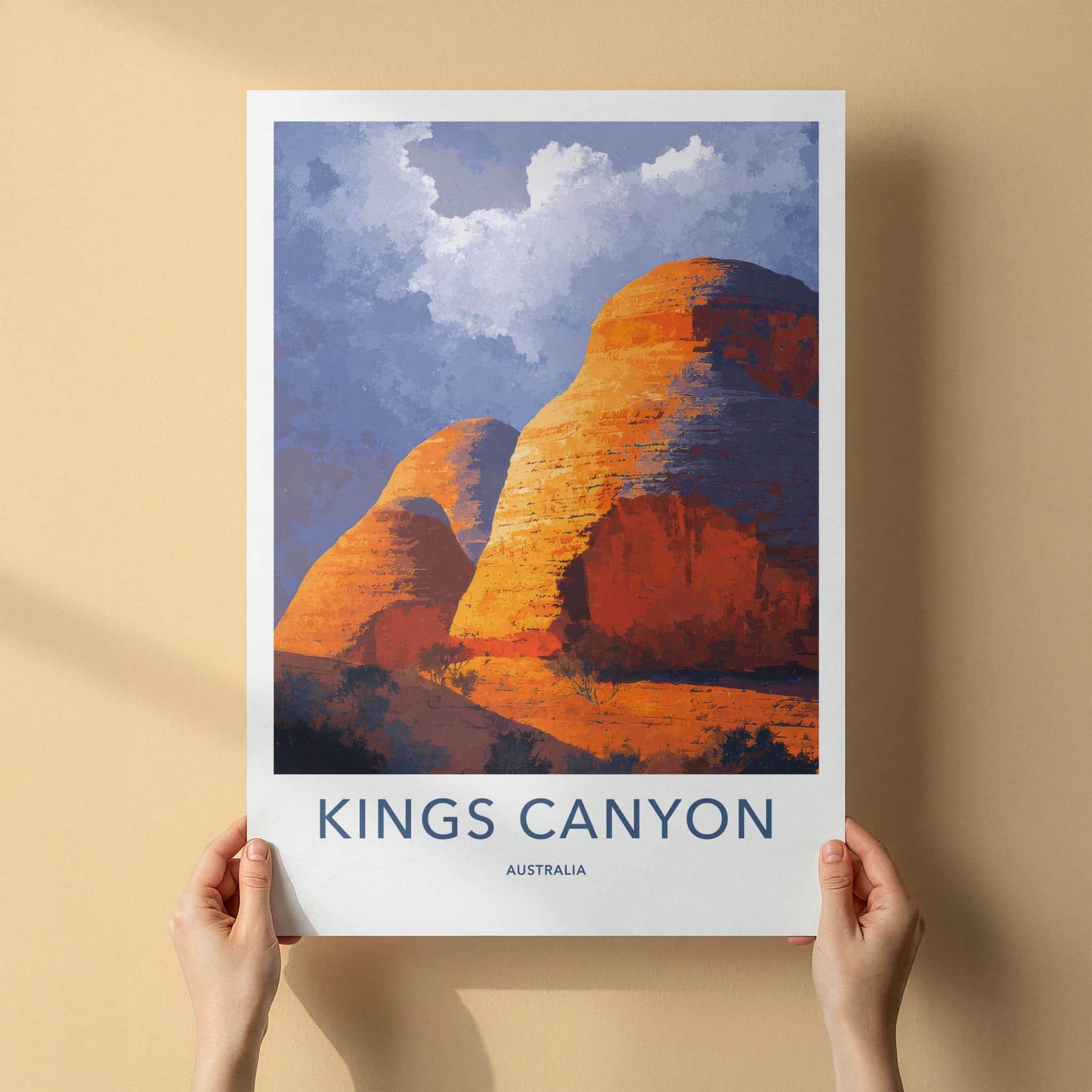 Kings Canyon Poster - Australia Travel Art - Massive Desert Formations Home Decor