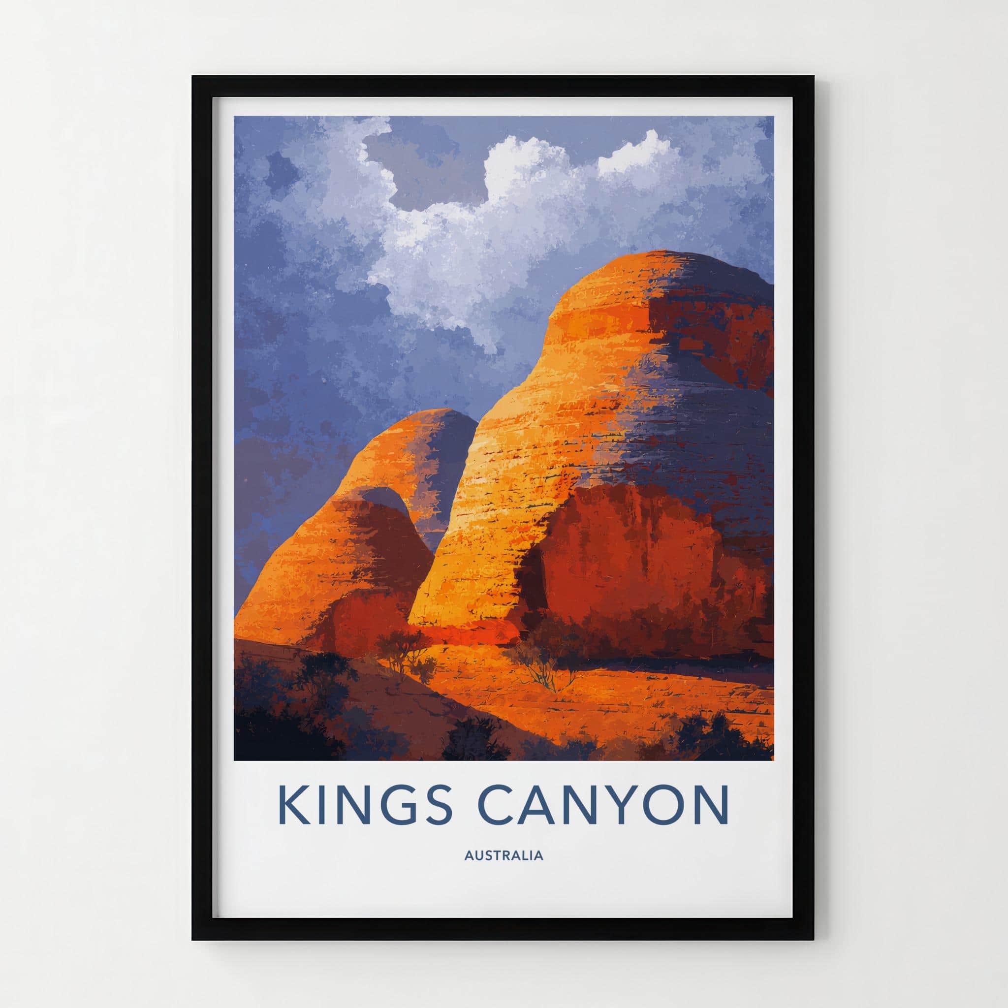 Kings Canyon Poster - Australia Travel Art - Massive Desert Formations Home Decor