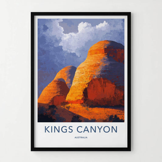Kings Canyon Poster - Australia Travel Art - Massive Desert Formations Home Decor