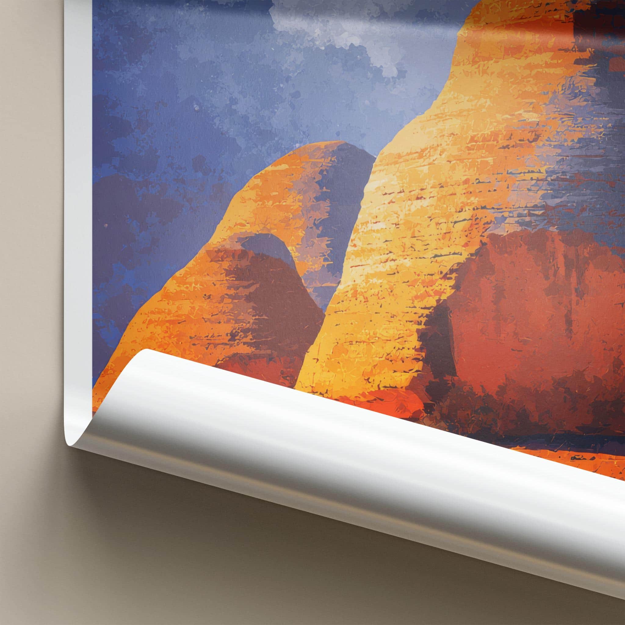 Kings Canyon Poster - Australia Travel Art - Massive Desert Formations Home Decor