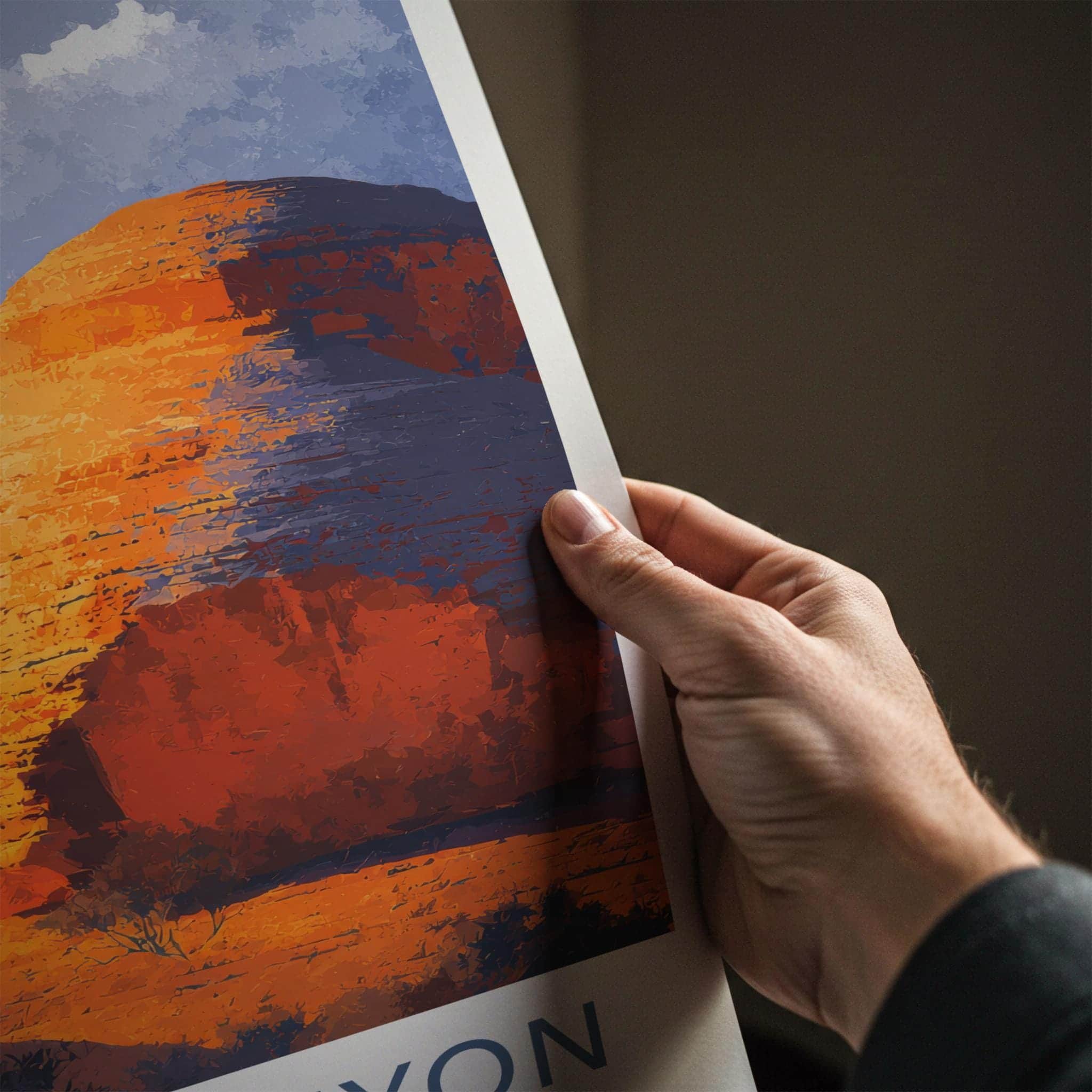 Kings Canyon Poster - Australia Travel Art - Massive Desert Formations Home Decor