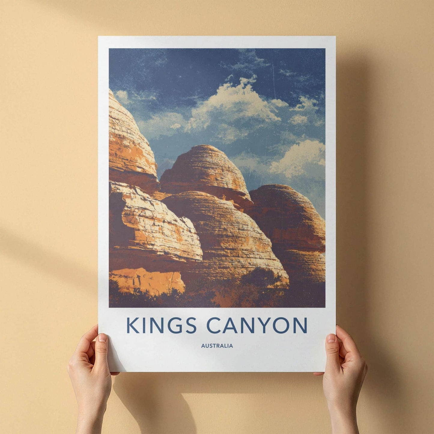 Kings Canyon Poster - Australia Travel Art - Massive Sandstone Domes Home Decor