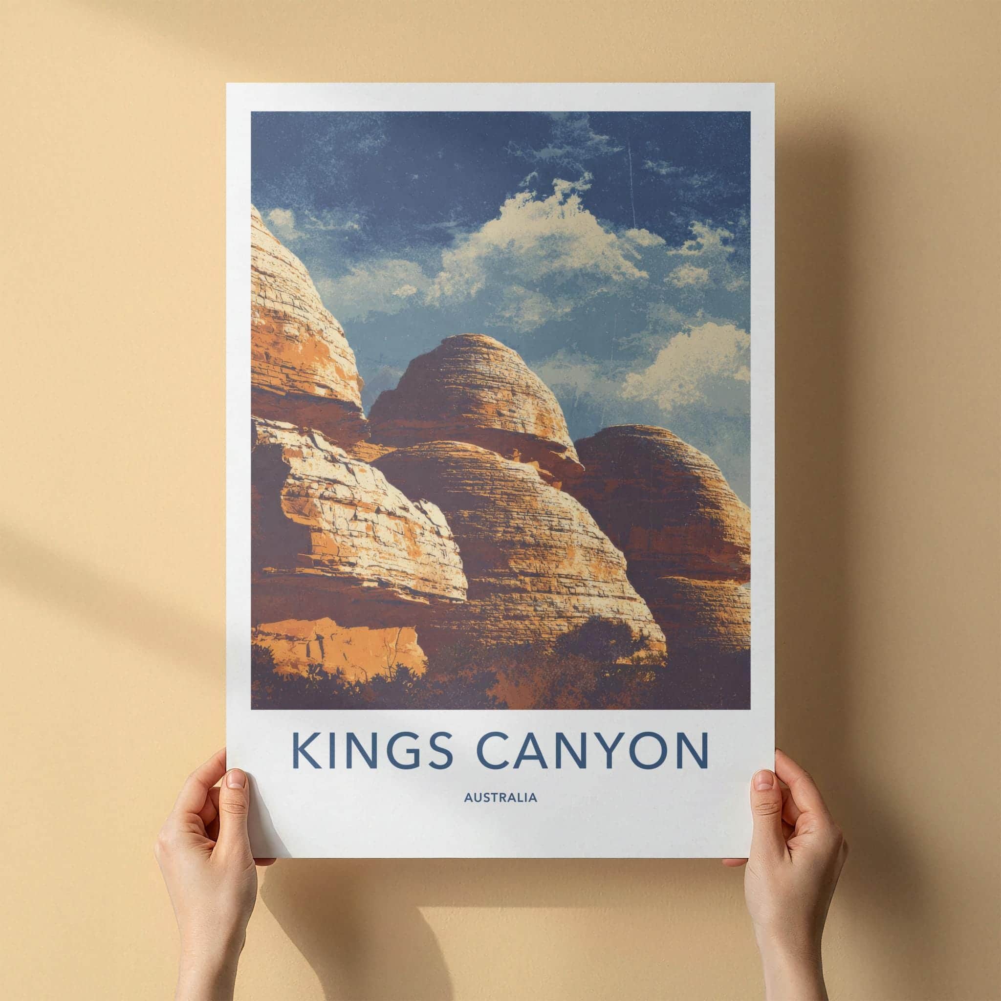 Kings Canyon Poster - Australia Travel Art - Massive Sandstone Domes Home Decor