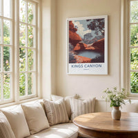 Kings Canyon Poster - Australia Travel Art - Red Rock Water Pool Home Decor
