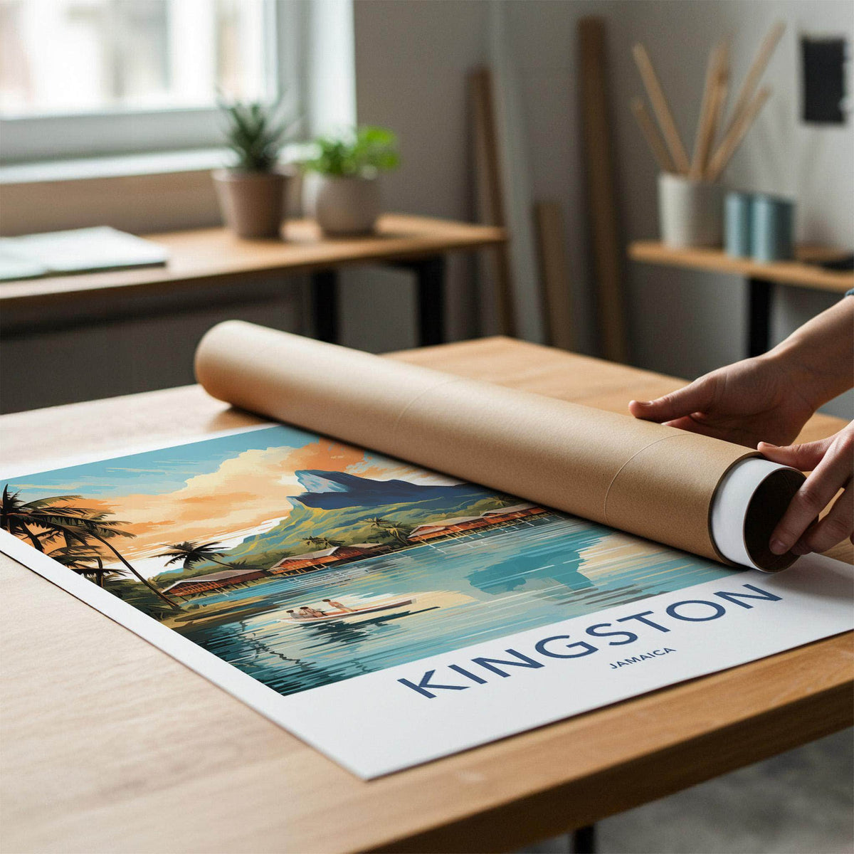 Kingston Jamaica Poster - Caribbean Travel Poster With Tropical Art