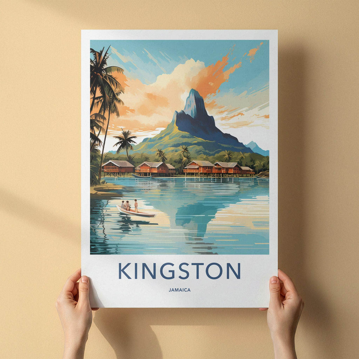 Kingston Jamaica Poster - Caribbean Travel Poster With Tropical Art