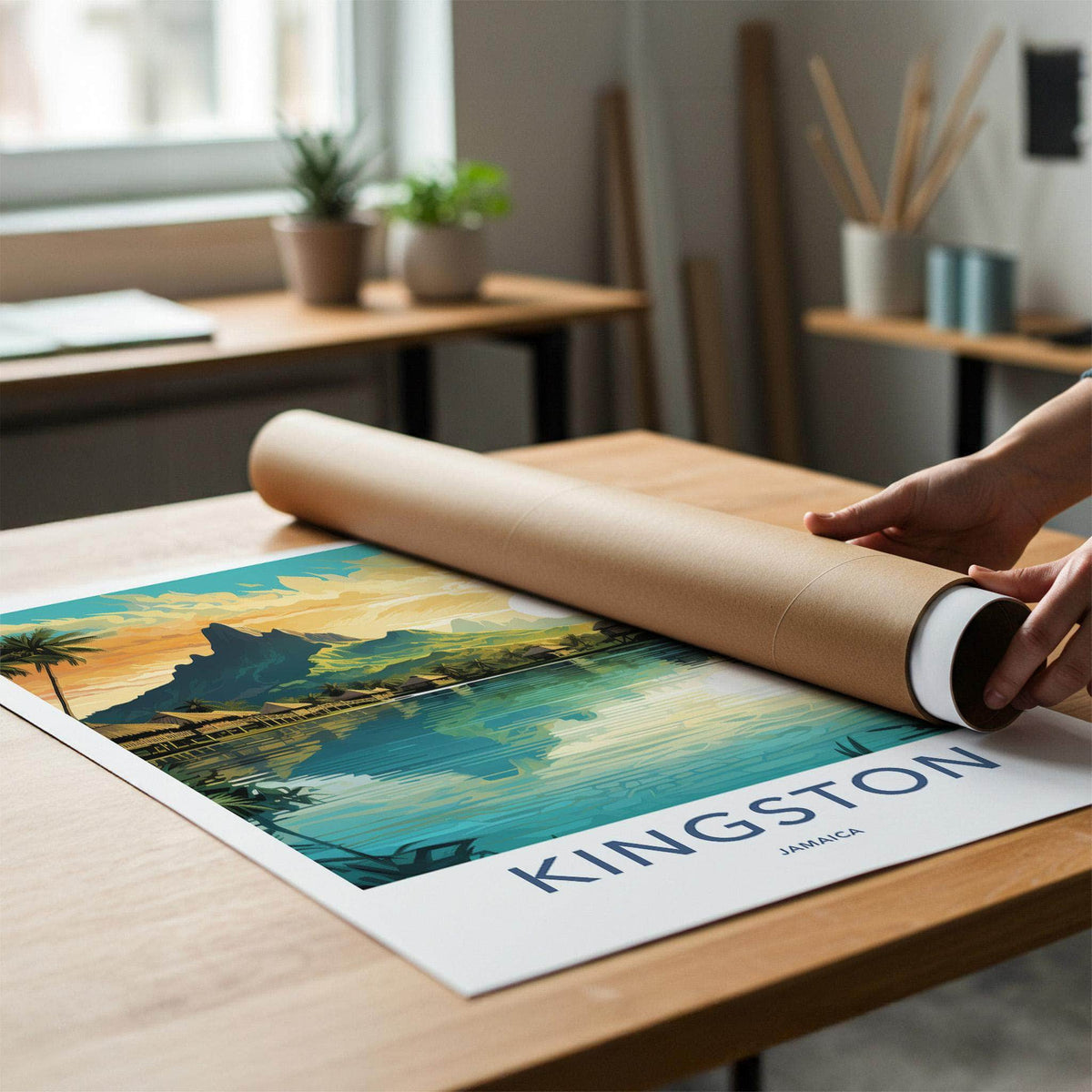 Kingston Jamaica Poster - Vibrant Caribbean Landscape Print