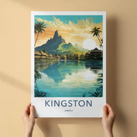 Kingston Jamaica Poster - Vibrant Caribbean Landscape Print
