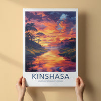 Kinshasa Poster - Democratic Republic of the Congo Art Print - Orange Sky River Gift