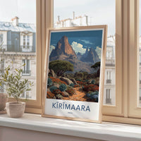 Kirimaara Poster - Kenya Travel Art - Arid Mountain Landscape Home Decor