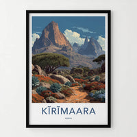 Kirimaara Poster - Kenya Travel Art - Arid Mountain Landscape Home Decor