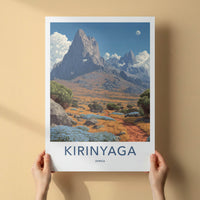 Kirinyaga Poster - Kenya Mountain Moonscape Framed Art