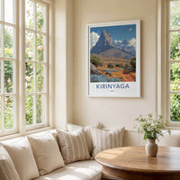 Kirinyaga Poster - Kenya Mountain Moonscape Framed Art
