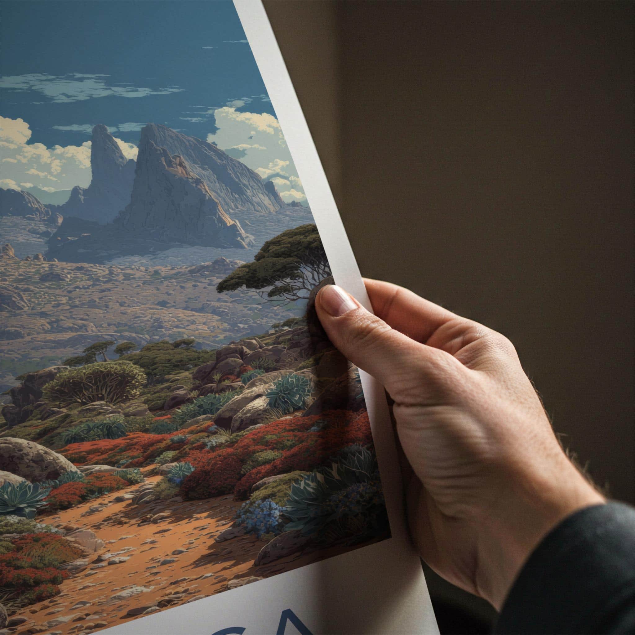 Kirinyaga Poster - Kenya Travel Art - Rugged Mountain Trail Home Decor