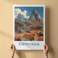 Kirinyaga Poster - Kenya Travel Art - Stone Path Mountains Home Decor