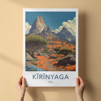 Kirinyaga Poster - Kenya Travel Art - Vibrant Mountain Path Home Decor
