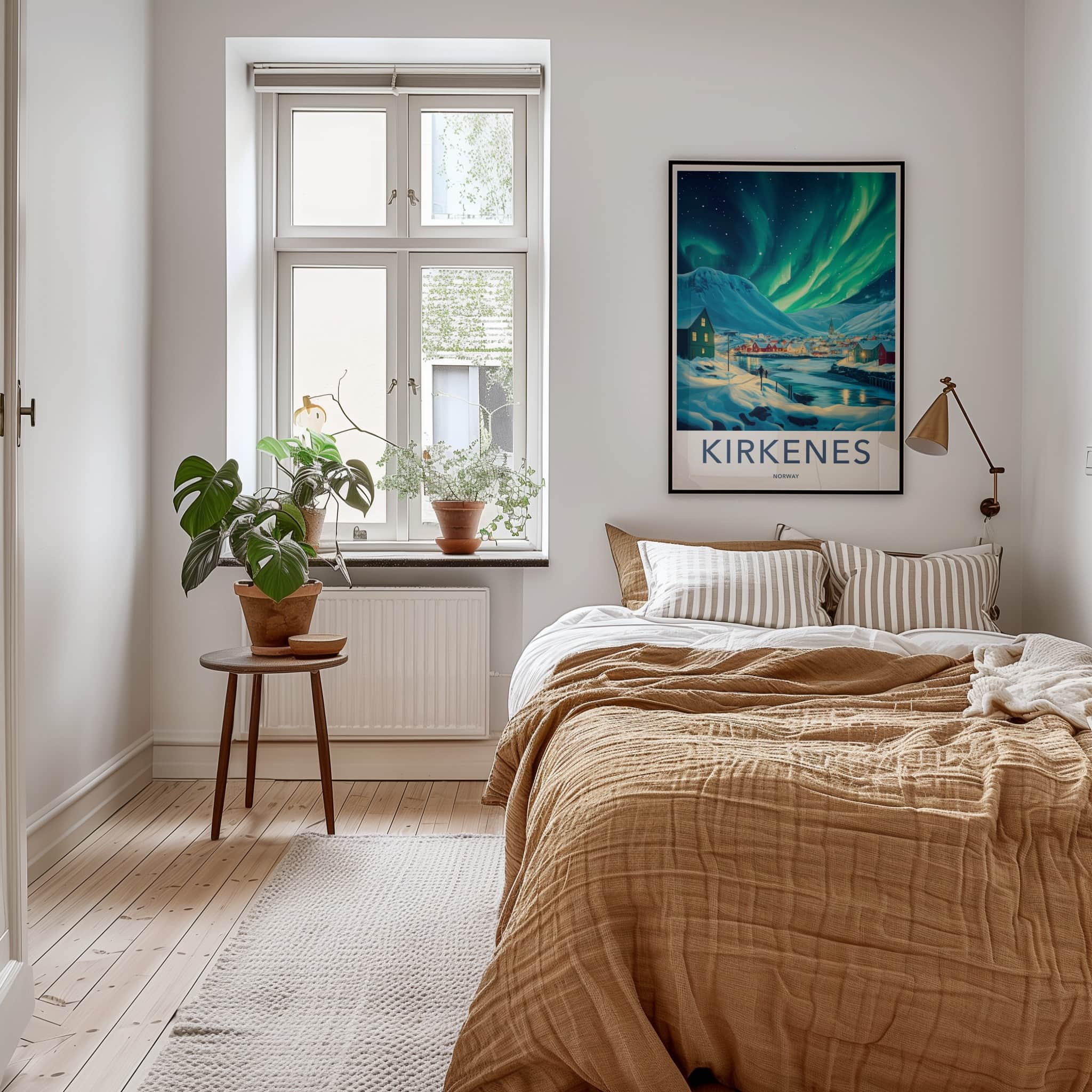 Kirkenes Poster - Norway Wall Art - Vibrant Aurora Night Home Decor