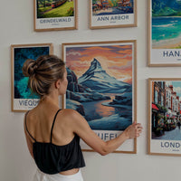 Kirkjufell Poster - Iceland Travel Art - Icy Peak Sunset Wall Decor