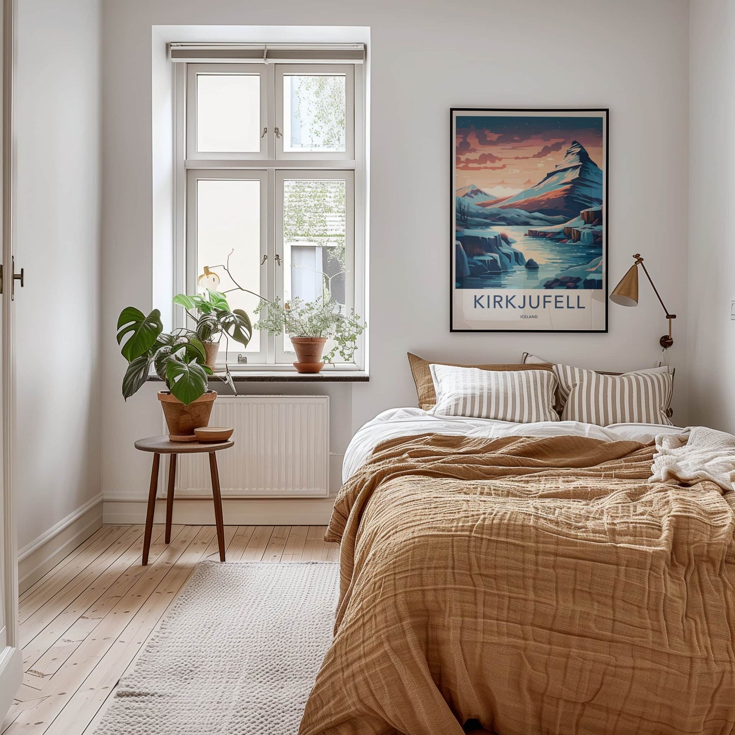 Kirkjufell Poster - Iceland Travel Art - Pastel Sky Mountain Home Decor