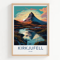KIRKJUFELL Poster - Iceland Travel Art - Vivid Mountain Landscape Home Decor