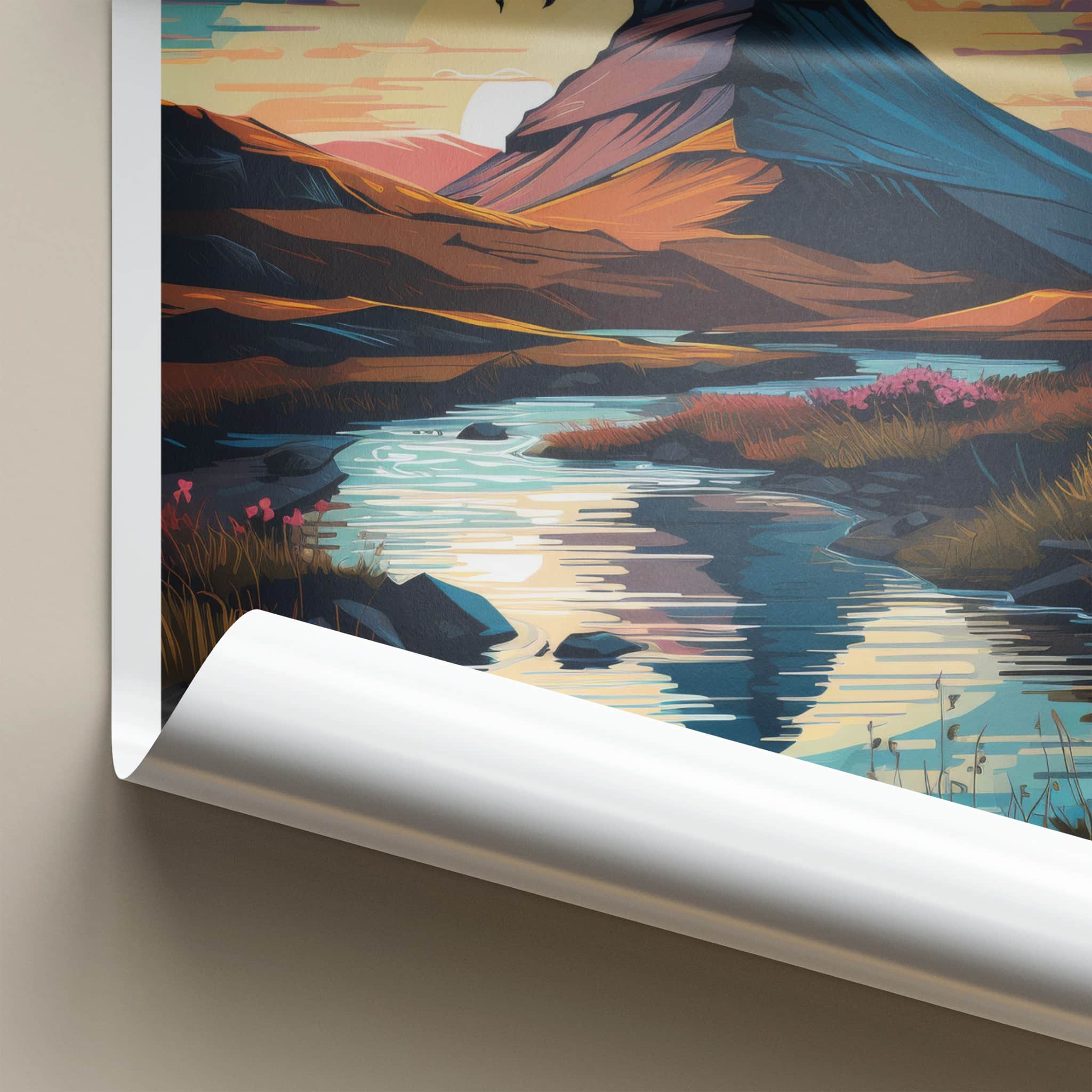 KIRKJUFELL Poster - Iceland Travel Art - Vivid Mountain Landscape Home Decor