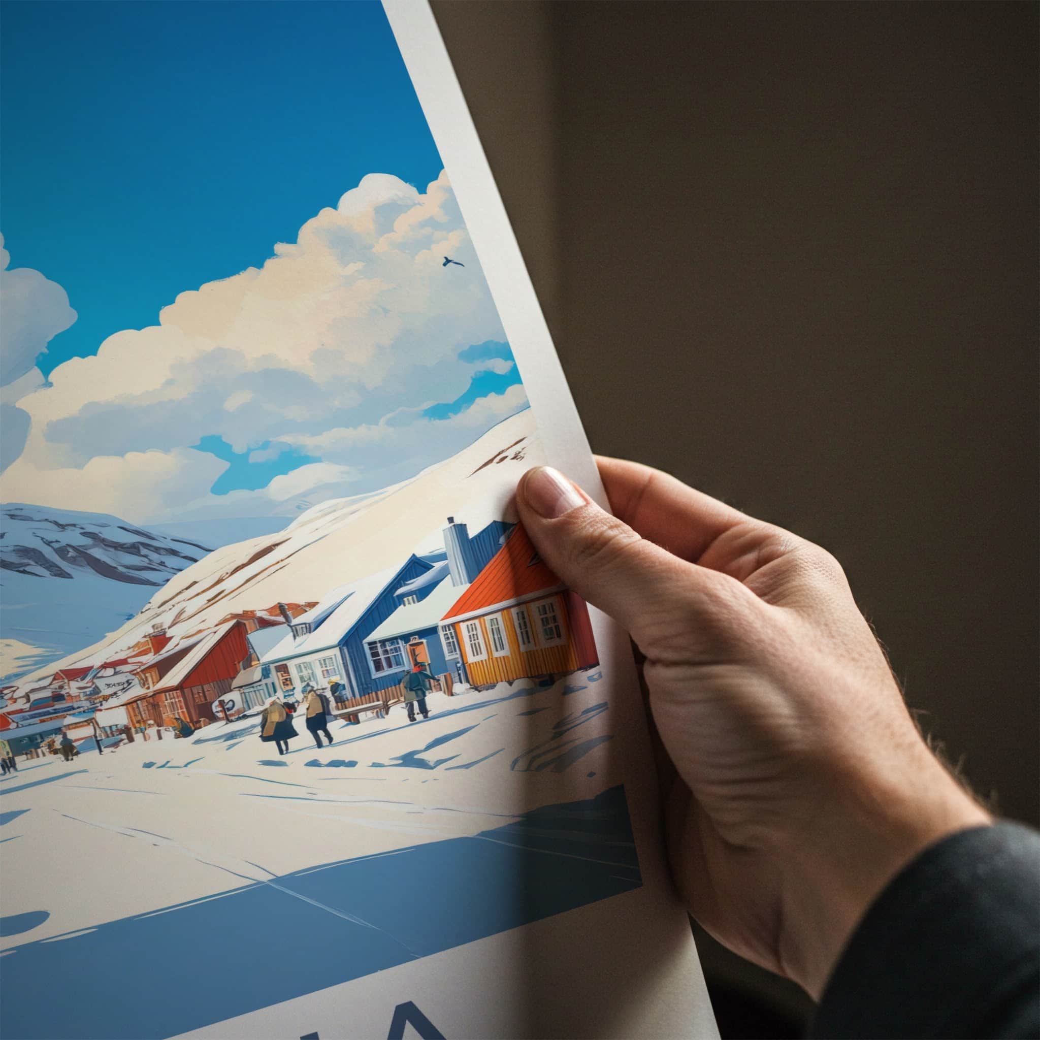 Kiruna Poster - Sweden Framed Print - Snowy Mountain Village Gallery Art