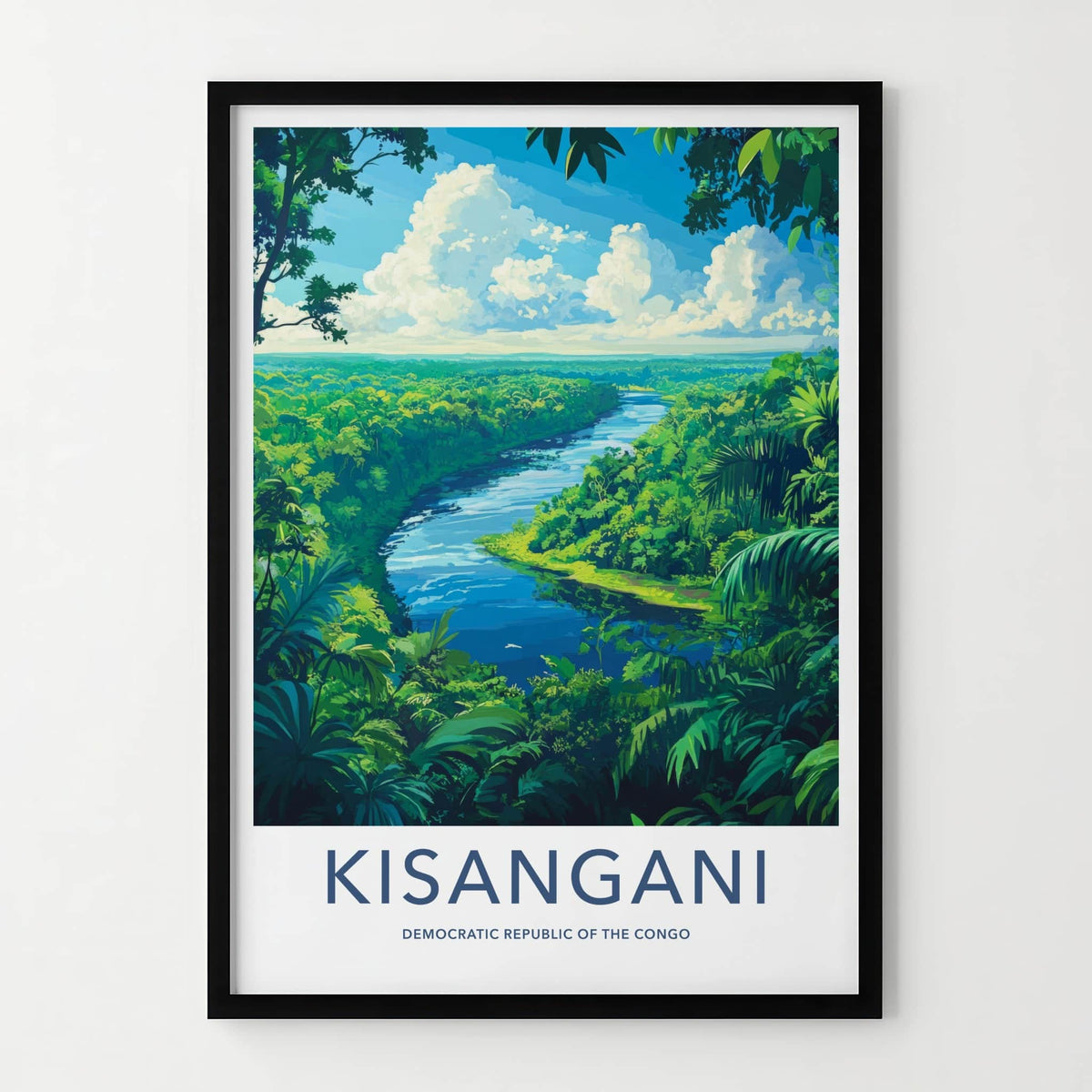 Kisangani Poster - Democratic Republic of the Congo Fine Art - Lush Green River Home Art