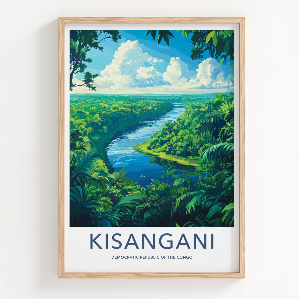 Kisangani Poster - Democratic Republic of the Congo Fine Art - Lush Green River Home Art