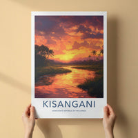 Kisangani Poster - Democratic Republic of the Congo Fine Art - Red Sun Sky Gift
