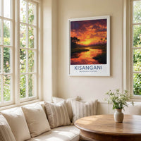 Kisangani Poster - Democratic Republic of the Congo Fine Art - Red Sun Sky Gift