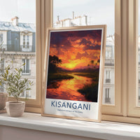 Kisangani Poster - Democratic Republic of the Congo Fine Art - Red Sun Sky Gift