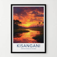 Kisangani Poster - Democratic Republic of the Congo Fine Art - Red Sun Sky Gift