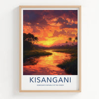 Kisangani Poster - Democratic Republic of the Congo Fine Art - Red Sun Sky Gift