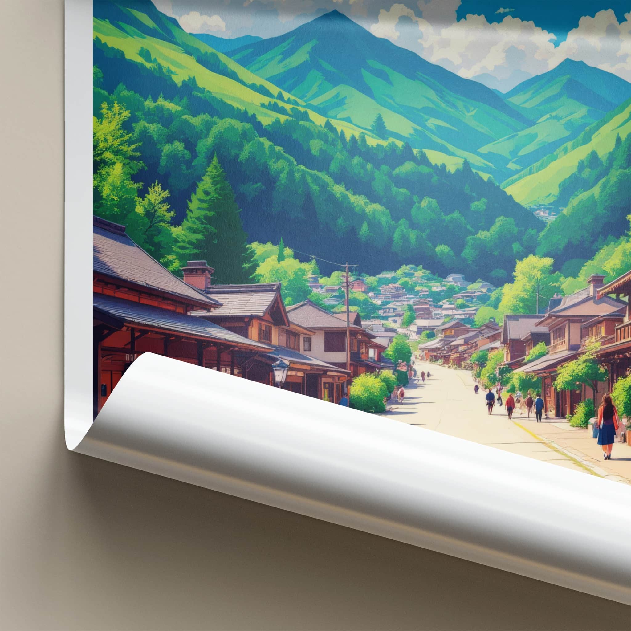 Kiso Valley Poster - Japan Travel Art - Historic Mountain Town Wall Decor