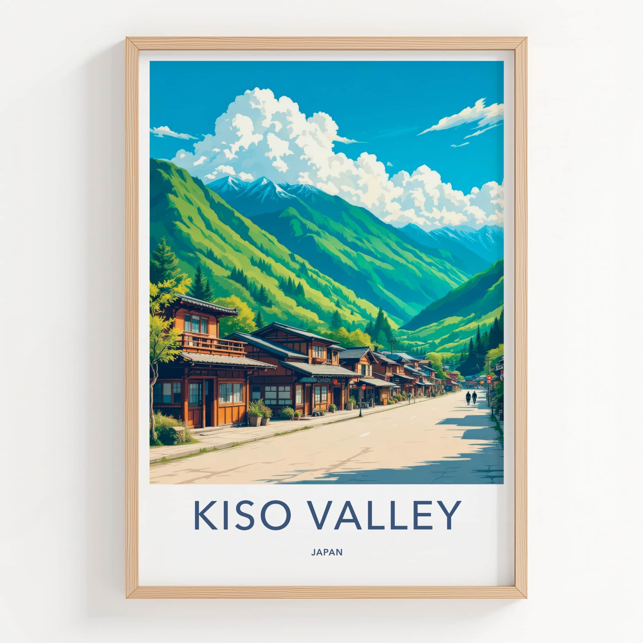 Kiso Valley Poster - Japan Travel Art - Traditional Valley Town Home Decor