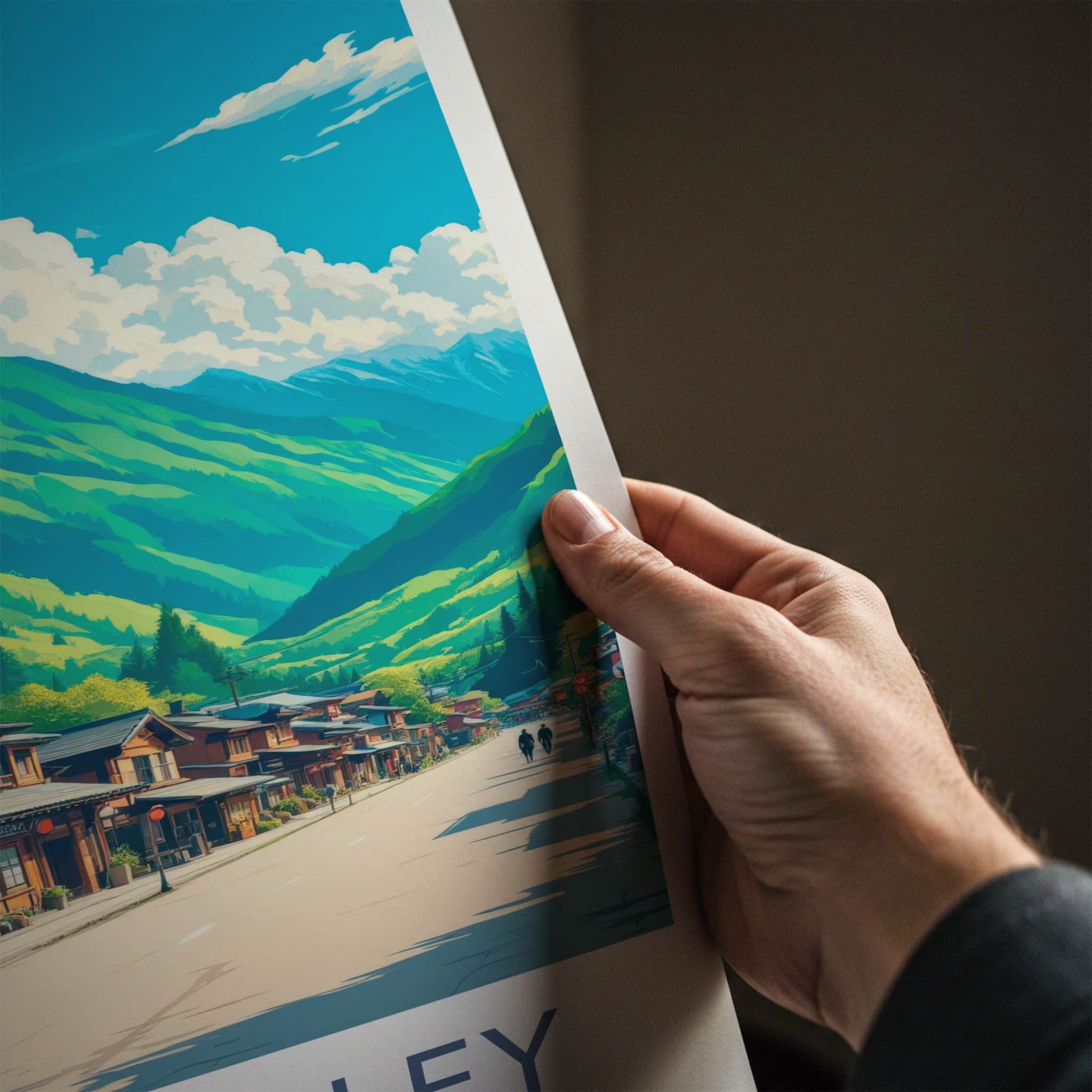 Kiso Valley Poster - Japan Travel Art - Traditional Valley Town Home Decor