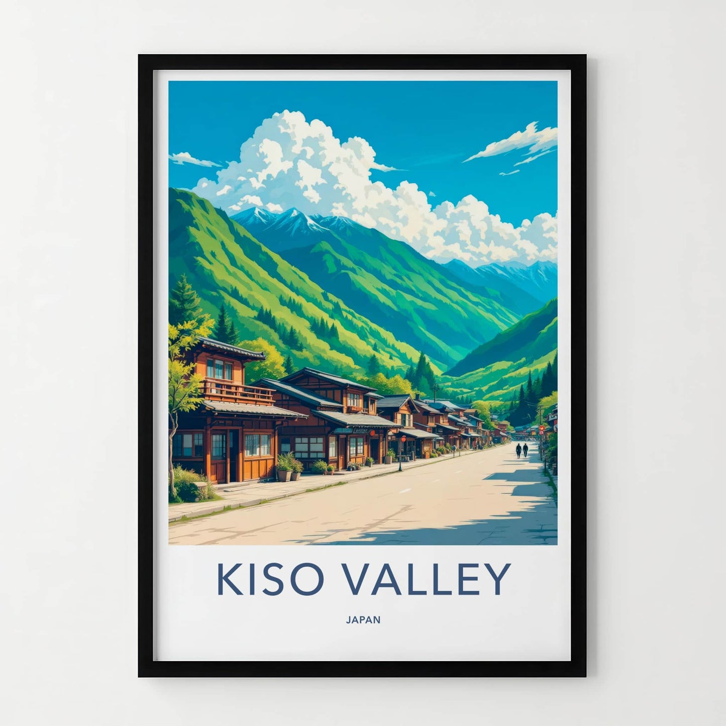 Kiso Valley Poster - Japan Travel Art - Traditional Valley Town Home Decor