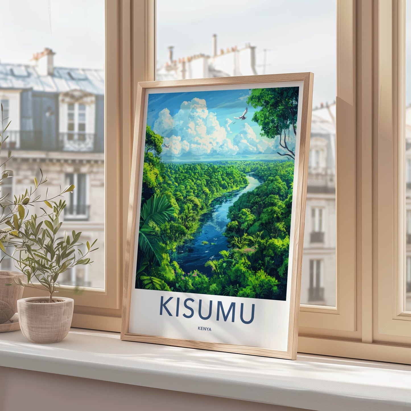 Kisumu Poster - Kenya Framed Print - Lush River Jungle Wall Decor