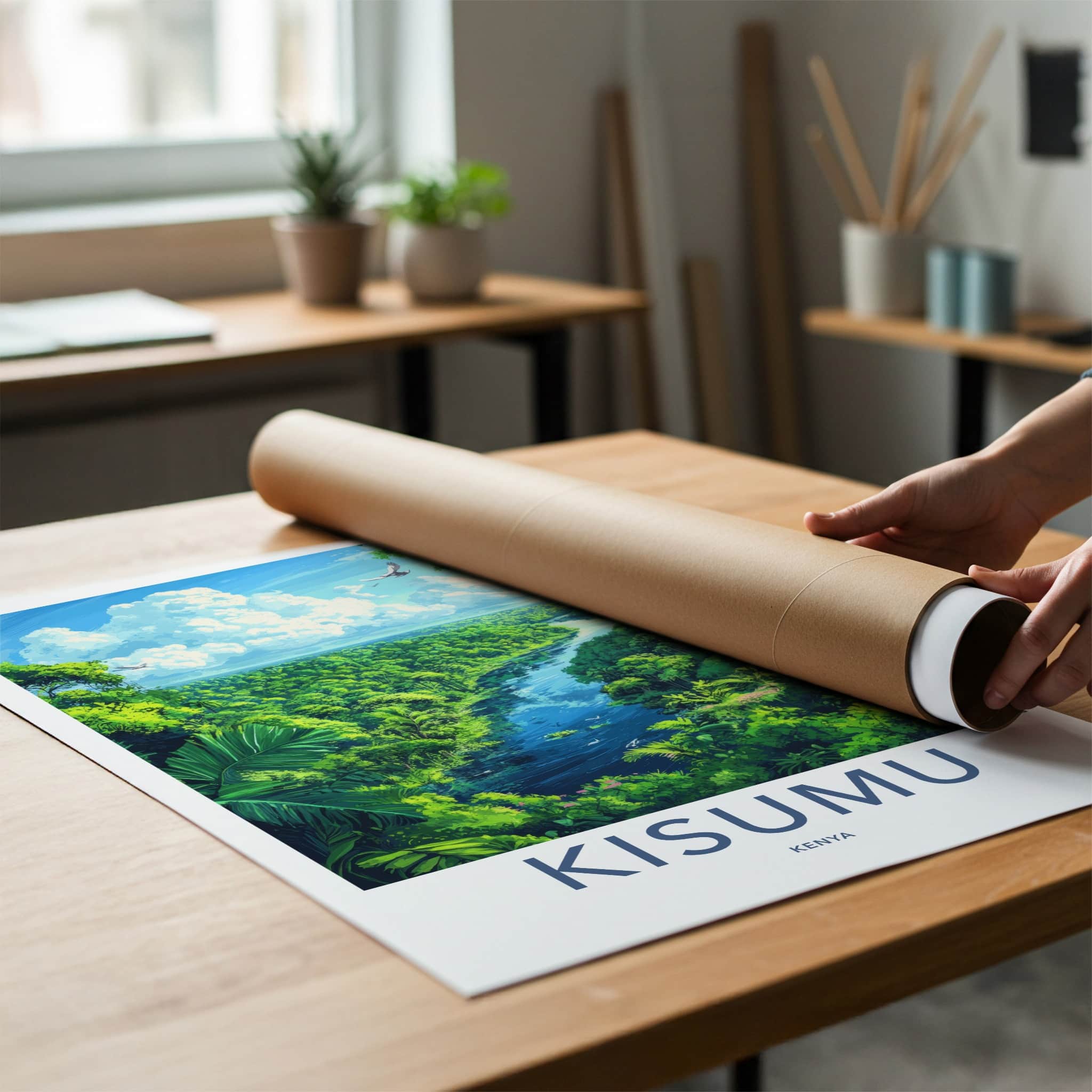 Kisumu Poster - Kenya Framed Print - Lush River Jungle Wall Decor