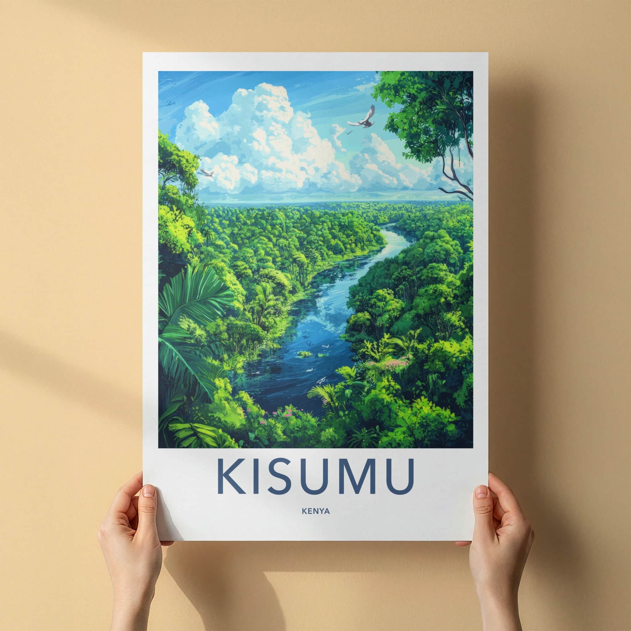Kisumu Poster - Kenya Framed Print - Lush River Jungle Wall Decor