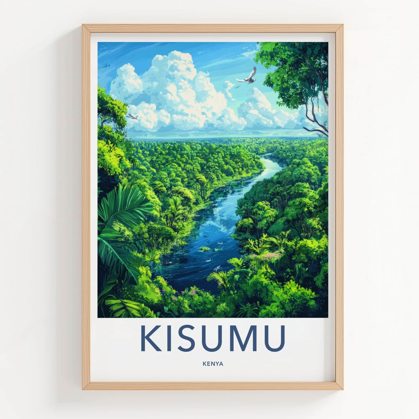 Kisumu Poster - Kenya Framed Print - Lush River Jungle Wall Decor