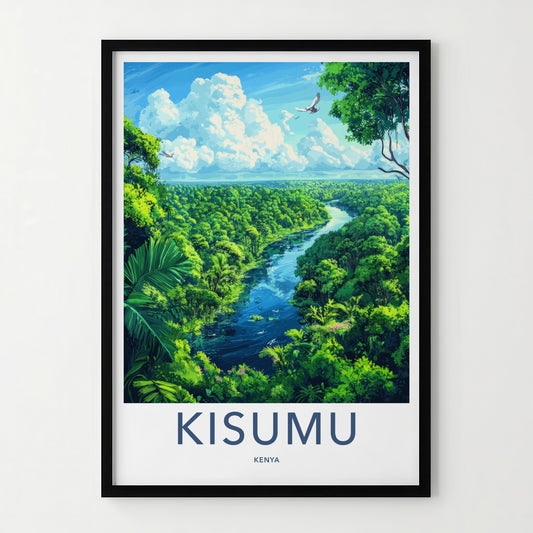 Kisumu Poster - Kenya Framed Print - Lush River Jungle Wall Decor