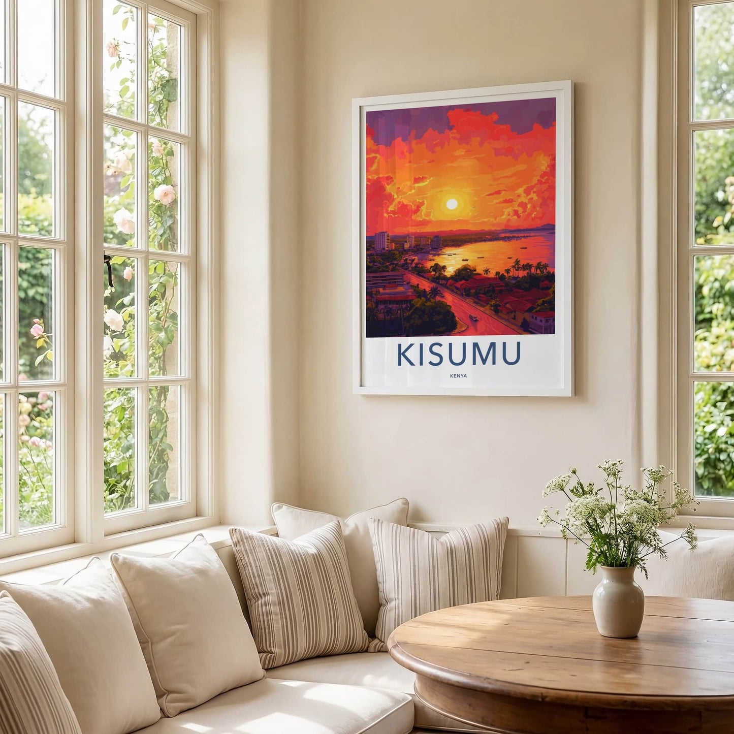 Kisumu Poster - Kenya Wall Art - Lakeside City Sunset Home Decor