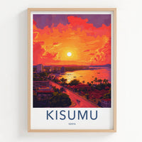 Kisumu Poster - Kenya Wall Art - Lakeside City Sunset Home Decor