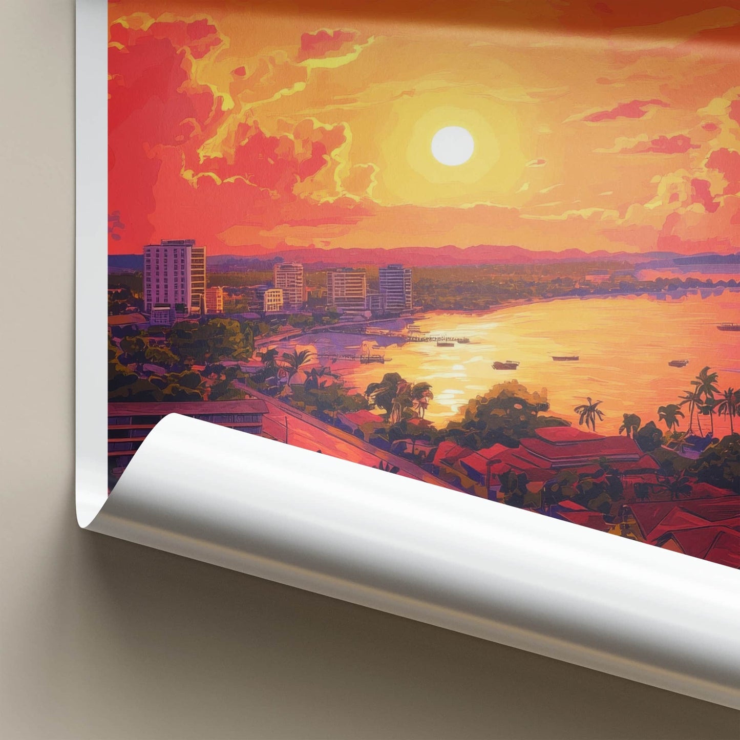 Kisumu Poster - Kenya Wall Art - Lakeside City Sunset Home Decor