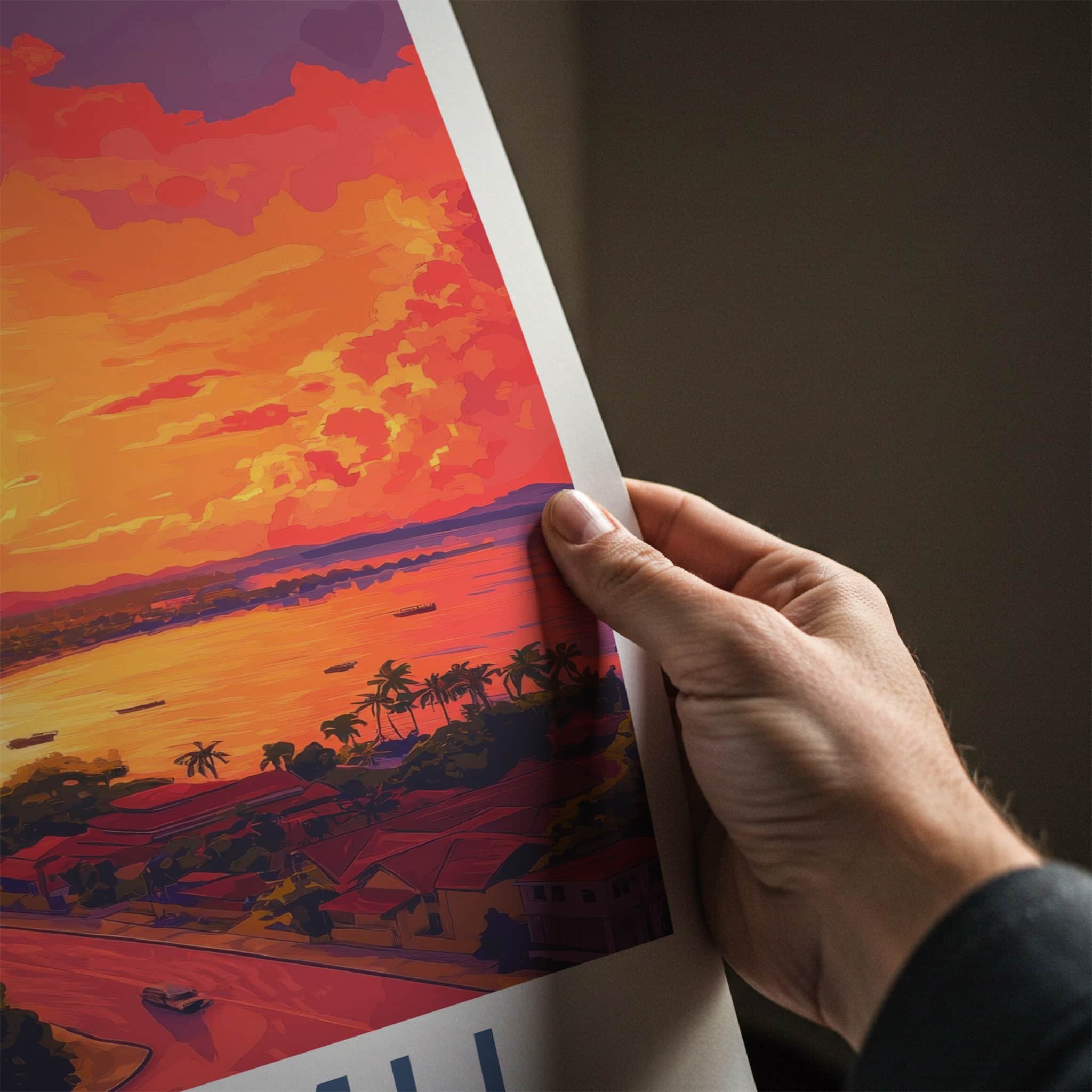 Kisumu Poster - Kenya Wall Art - Lakeside City Sunset Home Decor