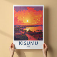 Kisumu Poster - Kenya Wall Art - Lakeside City Sunset Home Decor