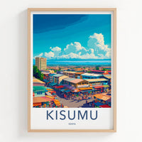 Kisumu Poster - Kenya Wall Art - Vibrant Market Scene Home Decor